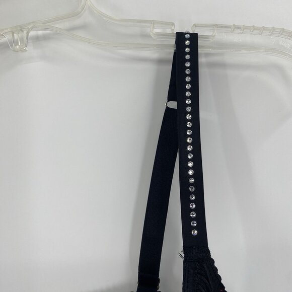 Victoria's Secret Size M-DD VERY SEXY Fringe Open Quarter Cup Shine Strap Bra - Picture 6 of 12